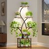 62-inch Tall Tree Shaped Indoor Plant Stand with Grow Lights