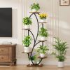 Modern 54-inch Tall Indoor Plant Stand Display Shelf with Grow Lights