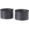 Outsunny Set of 2 Raised Garden Bed, Metal Planter Box with Safety Edging, Easy-to-assemble Stock Tank, Dark Gray