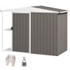 Outsunny 6' x 4' Outdoor Garden Shed, Metal Utility Shed with Air Vents and Lockable Door for Backyard Garden Patio, Warm Gray