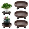 8 Pack Plant Caddy with Wheels Heavy Duty 12.8 Inch Plant Dolly with Locking Casters Rolling Plant Stand for Indoor Outdoor, Brown