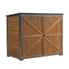 Outdoor Storage Cabinet 50.4"L X 26.8"W X 41"H, Garden Shed Tool Shed with Metal Frame Structure for Backyard Garden Patio Lawn (Brown)