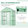 56" x 29" x 77" Walk-in Greenhouse, Garden Hot House with 3 Tier Shleves, Roll-Up Door and PE Cover, Green