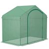 Portable Walk-in Greenhouse, PE Cover, Steel Frame Garden Hot House, Zipper Door, Top Vent for Flowers, Vegetables, Saplings, Tropical Plants, Green