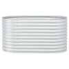Garden Raised Bed 63"x31.5"x31.9" Galvanized Steel Silver