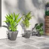 Outsunny Set of 3 MgO Tall Planters Indoor Outdoor Stackable Flower Pots with Drainage Holes for Garden Balcony Gray
