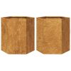 Garden Planter Set of 2 Rust-brown Weathering steel Medium