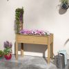 Outsunny Raised Garden Bed with Trellis for Climbing Plants, Elevated Wood Planter with Drainage Holes, Filter and Legs for Vegetable, Flowers