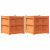 Garden Planters 2 pcs Wax Brown Solid Wood Pine