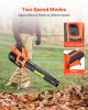 VEVOR Cordless Leaf Blower, 20V Powerful Electric Leaf Blower with 2.0Ah Battery, Fast Charging & Quiet Operation, 2 Speed Control