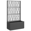 Garden Planter Dark Grey Polypropylene Medium Decorative Inlays