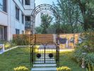 Metal Garden Arch with doors Garden Arbor Trellis Climbing Plants Support Arch Outdoor Arch Wedding Arch Party Events Archway Black