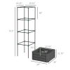 Outsunny Galvanized Raised Garden Bed, 24" x 24" x 11.75" Outdoor Planter Box with Trellis Tomato Cage and Open Bottom for Climbing Vines, Vegetables