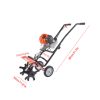 52CC 2-Stroke Gas Powered Tiller Cultivator, Handheld Rototiller for Lawn, Garden and Soil Cultivation