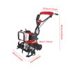 63CC 4-Stroke Gas Powered Tiller Cultivator, Handheld Rototiller for Lawn, Garden and Soil Cultivation