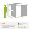 Outsunny 6' x 4' Outdoor Garden Shed, Metal Utility Shed with Air Vents and Lockable Door for Backyard Garden Patio, Warm Gray