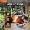VEVOR Greenhouse Heater with Thermostat, 1500W Fast Heating with Overheat Protection, 2-Speed Setting Small Grow Tent Heater
