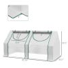 Outsunny Portable Garden Hot House 6x3x3 ft with Two PE/PVC Covers 2 Roll Up Windows Clear
