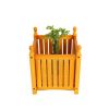 Wood Outdoor Square Wooden Flower and Herb Pot for Garden, Porch and Patio - Outside Plant and Vegetable Container ,Planter,Teak