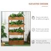 Vertical Garden Planter, Wooden 4 Tier Planter Box, Self-Draining with Non-Woven Fabric for Outdoor Flowers, Vegetables and Herbs, Orange