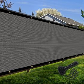 Artpuch Privacy Fence Screen Dark Grey Customized Outdoor Mesh Panels for Backyard, Balcony,Patio,Construction Site with Zip Ties (Color: Dark Grey, size: 4x11 ft)
