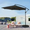 Outdoor Offset Patio Umbrella with Infinite Tilt Waterproof and Fade Resistant Recycled Fabric Canopy Cantilever Hanging Umbrella for Deck Garden Back