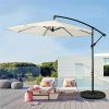 Outdoor Offset Patio Umbrella with Infinite Tilt Waterproof and Fade Resistant Recycled Fabric Canopy Cantilever Hanging Umbrella for Deck Garden Back