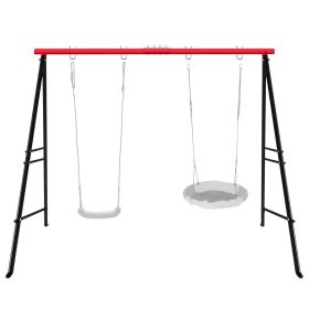 Heavy Duty Metal Swing Frame for Kids and Adults 500LBS Weight Capacity A Frame Swing Stand Only Indoor Outdoor Freestanding Backyard Swing Set Base f (size: 81.5*53*70in)
