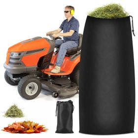 Lawn Tractor Leaf Bag 54 Cubic Feet Standard Garden Waste Collection Bag w/ 112in Opening For Fast & Easy Leaf Collection Riding Lawn Mower Rubbish Ba (Color: Black)