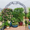 Metal Garden Arch W74.4'' x H98.4'' Garden Arbor Trellis Climbing Plants Support Rose Arch Outdoor Arch