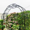 Metal Garden Arch W74.4'' x H98.4'' Garden Arbor Trellis Climbing Plants Support Rose Arch Outdoor Arch