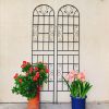 4 Pack Metal Garden Trellis 86.7" x 19.7" Rustproof Trellis for Climbing Plants Outdoor Flower Support Black