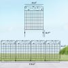 Outsunny Garden Fence, 4 Pack Steel Fence Panels, 11.5' L x 43" H, Rust-Resistant Decorative Border Flower Edging for Yard, Landscape, Patio
