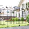 Outsunny Garden Fence, 4 Pack Steel Fence Panels, 11.5' L x 43" H, Rust-Resistant Decorative Border Flower Edging for Yard, Landscape, Patio